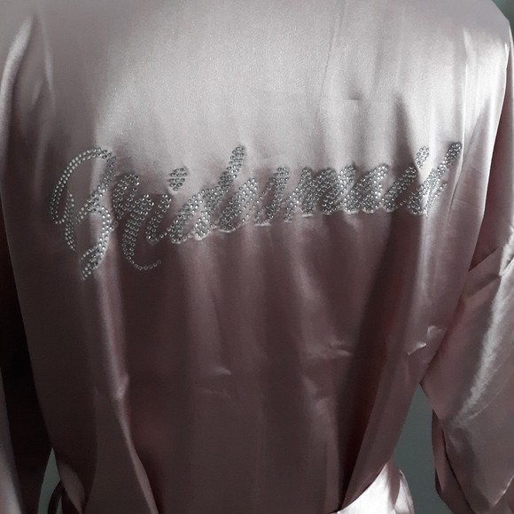 Rhinestone Bridesmaid Satin Robe - Picture 2 of 5